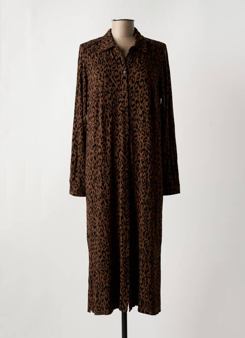 Robe longue marron YEST pour femme
