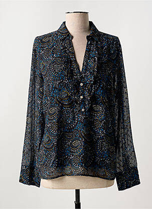 Chemisier tissage crêpe manches longues noir LA FIANCÉE femme