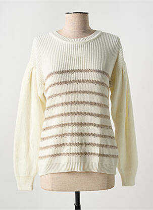 Pull stretch manches longues beige MORE & MORE femme