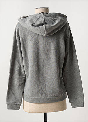 Sweat-shirt à capuche stretch manches longues gris SUZA femme