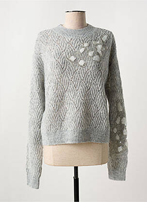 Pull stretch manches longues gris SUZA femme