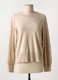 Pull tissage chiné manches longues beige MORE & MORE femme