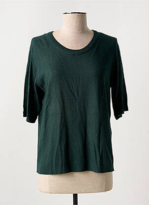 Pull stretch manches courtes vert SUZA femme