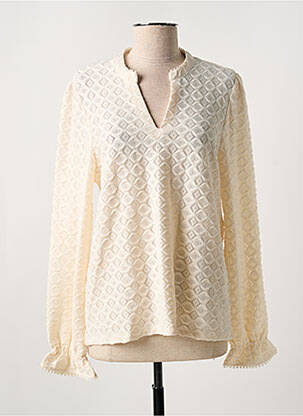 Blouse légère et transparente manches longues beige GARCIA femme