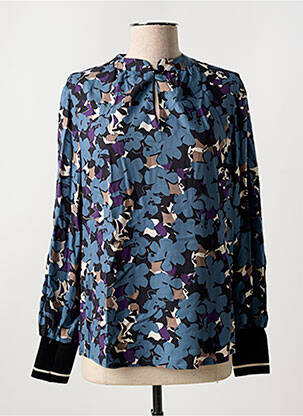 Blouse imprimé fleurs manches longues bleu MORE & MORE femme