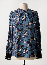 Blouse imprimé fleurs manches longues bleu MORE & MORE femme