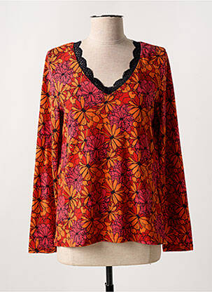 Pull coupe cintrée manches longues orange LA FIANCÉE femme