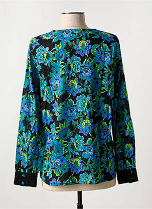 Chemisier imprimé fleurs manches longues bleu LA FIANCÉE femme