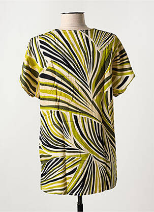 Blouse col v manches courtes vert SUZA femme