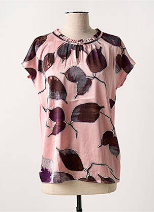 Blouse imprimé fantaisie manches courtes rose MORE & MORE femme