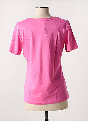 T-shirt col v manches courtes rose JULIE GUERLANDE femme