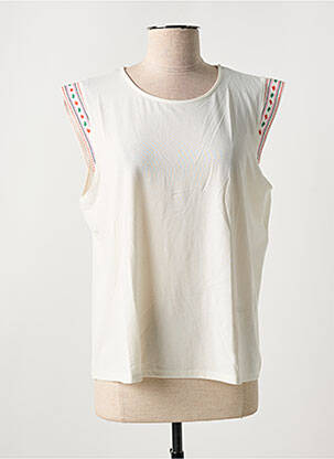 T-shirt stretch manches courtes beige JULIE GUERLANDE femme