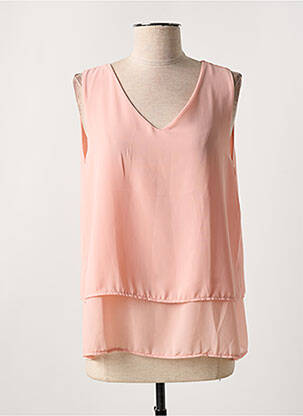 Blouse légère et transparente sans manche rose VICTORIA femme