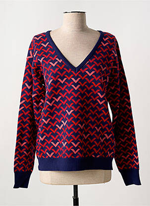 Pull col v manches longues bleu LA FIANCÉE femme