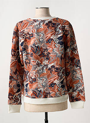 Sweat-shirt broderie manches longues orange LA FIANCÉE femme