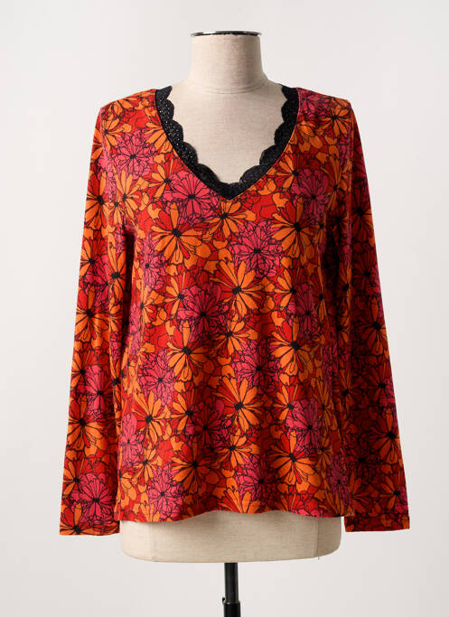 Pull coupe cintrée manches longues orange LA FIANCÉE femme