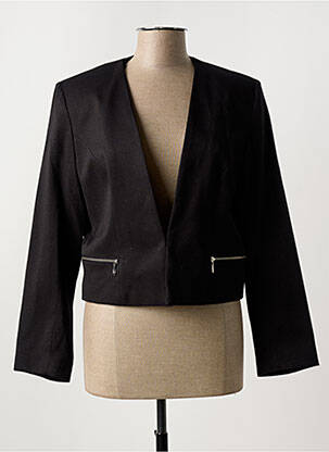 Veste chic col rond noir PAUSE CAFE femme