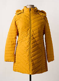 Doudoune poches a capuche jaune SATURNE femme