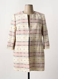 Veste casual col rond beige BARILOCHE femme