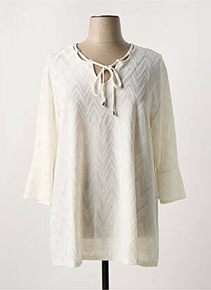 Tunique manches longues col v blanc 2W PARIS femme