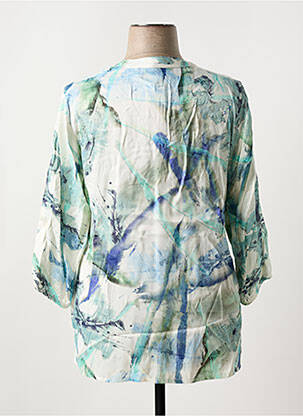 Blouse imprimé fantaisie manches 3/4 bleu SUZA femme