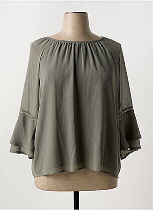 Top col rond manches 3/4 vert SIGNE NATURE femme
