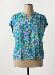 Blouse imprimé fantaisie manches courtes bleu JULIE GUERLANDE femme