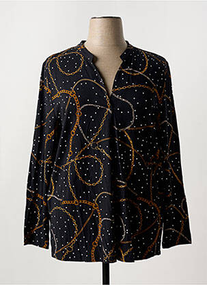 Blouse imprimé fantaisie manches longues noir BRANDTEX femme