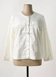 Veste casual col rond blanc SIGNATURE femme