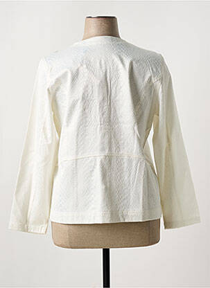 Veste casual col rond blanc SIGNATURE femme