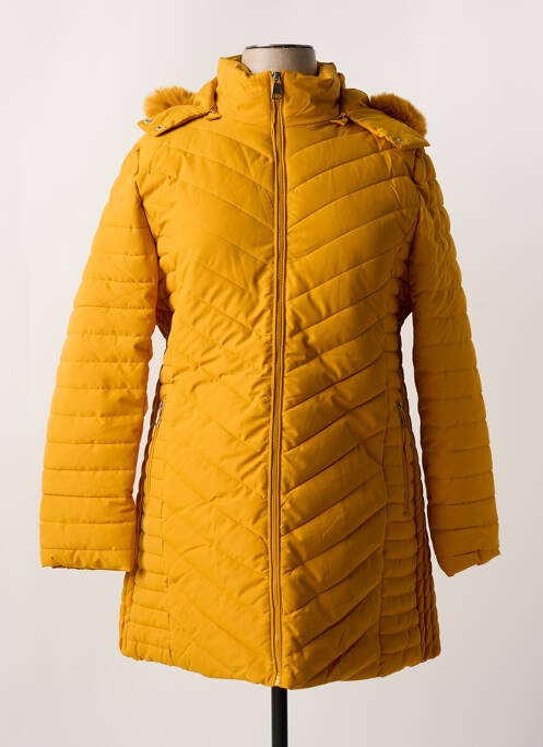 Doudoune poches a capuche jaune SATURNE femme