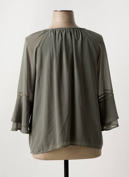 Top col rond manches 3/4 vert SIGNE NATURE femme