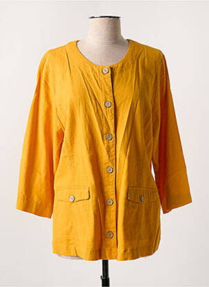 Chemisier coupe droite manches longues jaune SIGNATURE femme