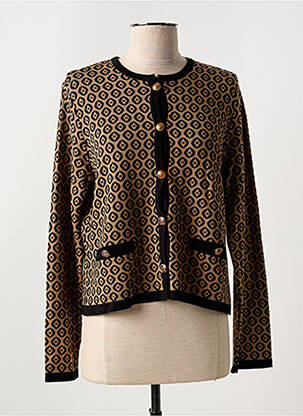Gilet manches longues fermeture boutonnée sur le devant marron MORE & MORE femme