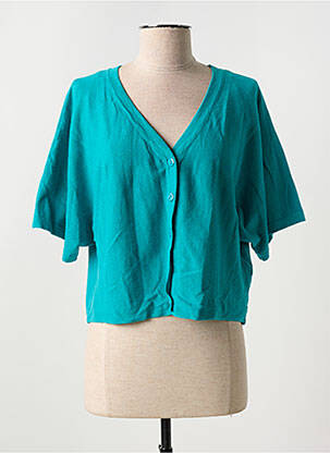 Gilet manches courtes fermeture boutonnée sur le devant bleu LA FIANCÉE femme