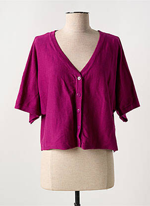 Gilet manches courtes fermeture boutonnée sur le devant violet LA FIANCÉE femme