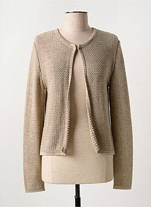 Gilet manches longues maille souple et aérée marron SIGNE NATURE femme