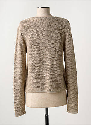 Gilet manches longues maille souple et aérée marron SIGNE NATURE femme
