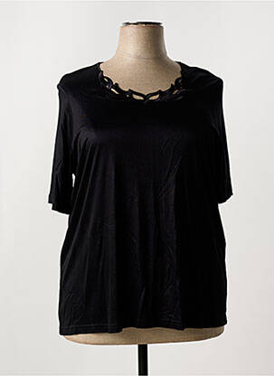 T-shirt coupe cintrée manches courtes noir SIGNATURE femme
