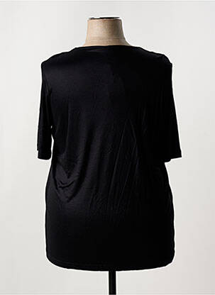 T-shirt coupe cintrée manches courtes noir SIGNATURE femme