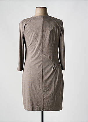 Robe mi-longue manches longues manches longues marron DIVAS femme