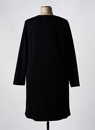 Robe mi-longue imprimé fantaisie manches longues noir SIGNATURE femme