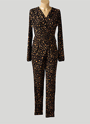 Combi-pantalon coupe cintrée manches longues marron SUZA femme
