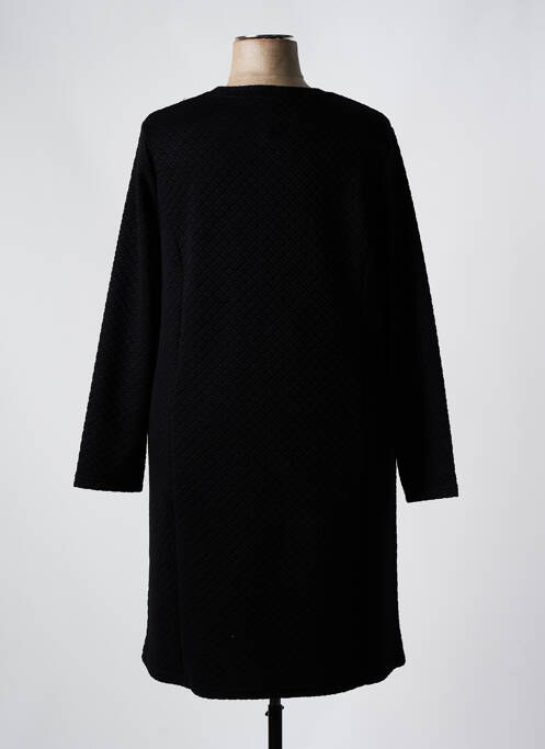 Robe mi-longue imprimé fantaisie manches longues noir SIGNATURE femme
