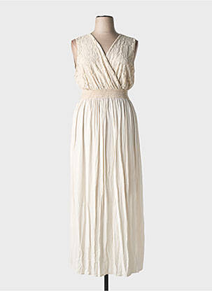 Robe longue sans manche sans manche beige C'MELODIE femme