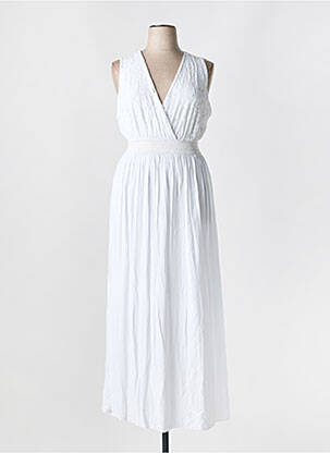 Robe longue sans manche sans manche blanc C'MELODIE femme