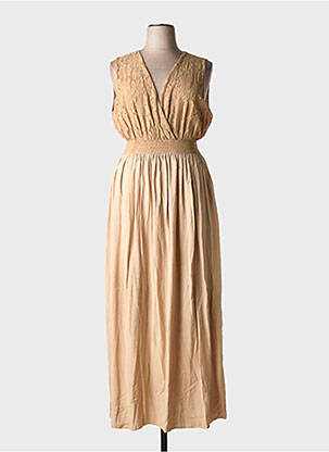 Robe longue sans manche sans manche marron C'MELODIE femme