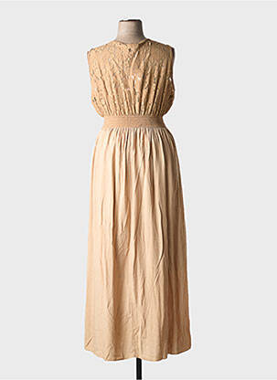 Robe longue sans manche sans manche marron C'MELODIE femme