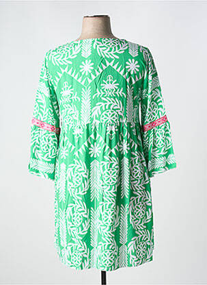 Robe courte manches 3/4 manches 3/4 vert MADE IN ITALY femme