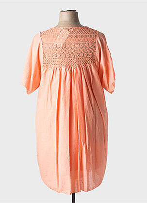 Robe courte coupe évasée manches courtes orange MADE IN ITALY femme